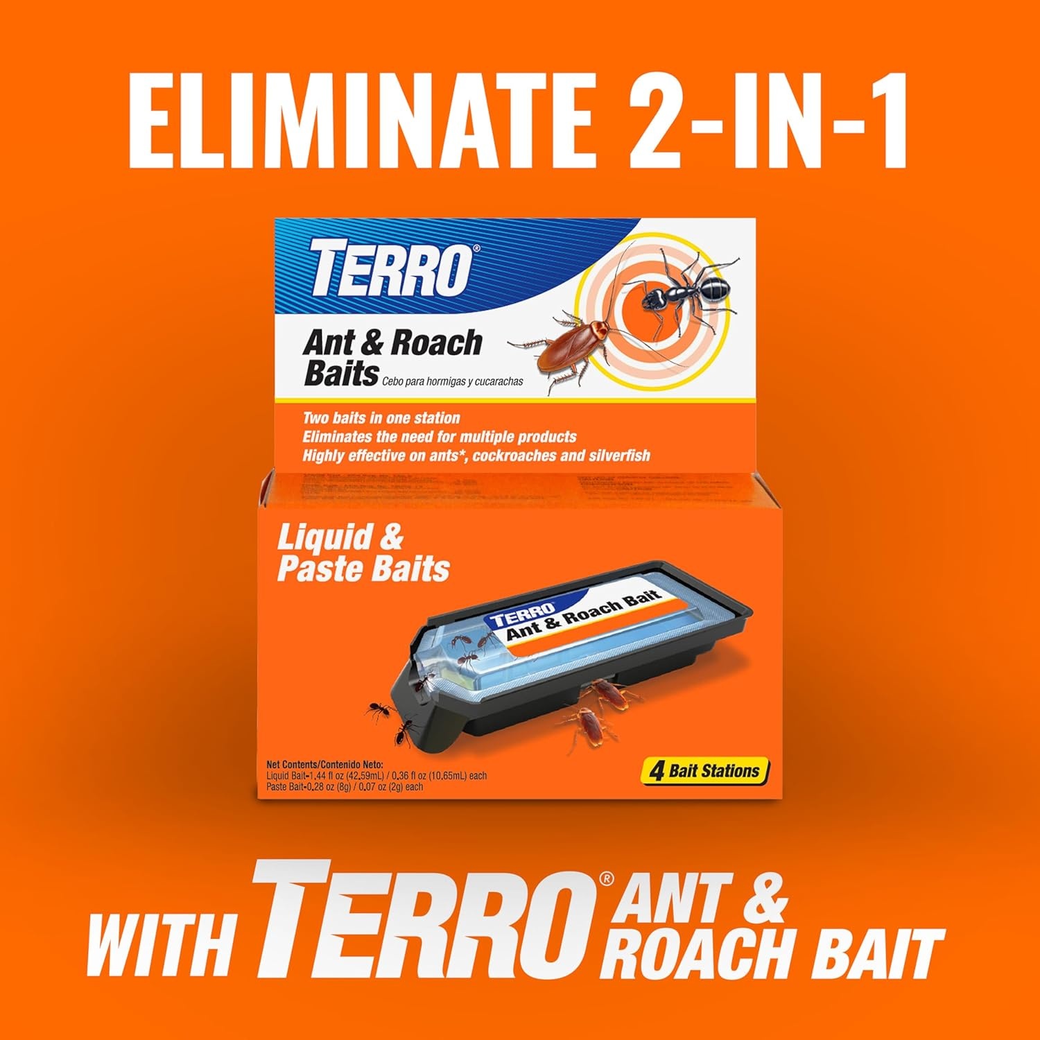 image:imageTERRO Cockroach Gel Bait Killer 168g of Bait 2Pack1 Bottle 84 Grams of Bait