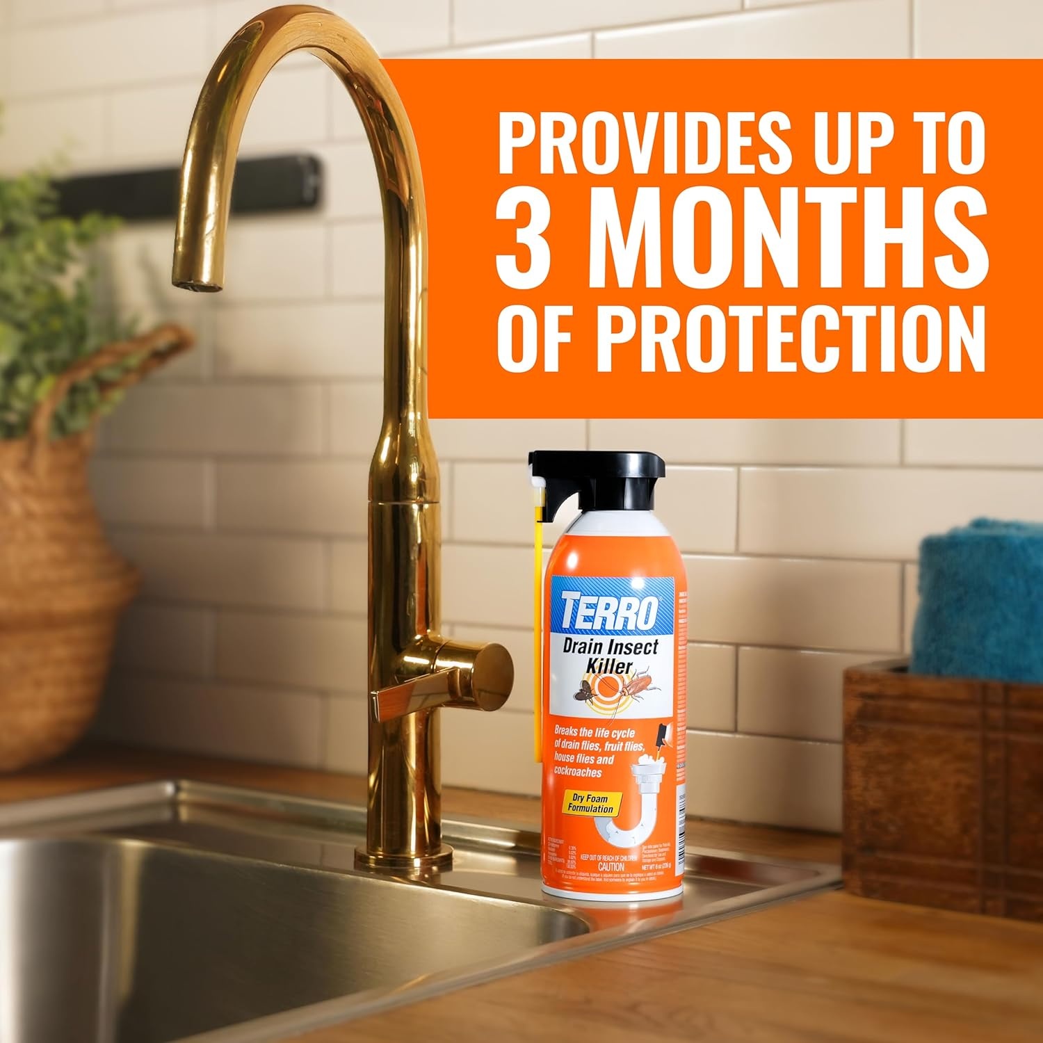 image:imageTERRO Drain Insect Killer 1Pack Foam Treatment for Indoor InfestationsPack of 1