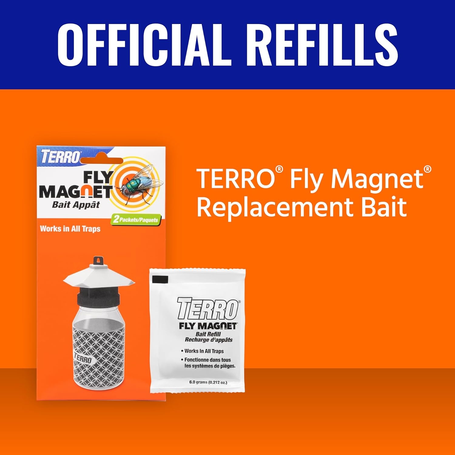 image:imageTERRO Fly Magnet Trap Reusable PoisonFree Outdoor Fly Catcher with Bait1 Pack