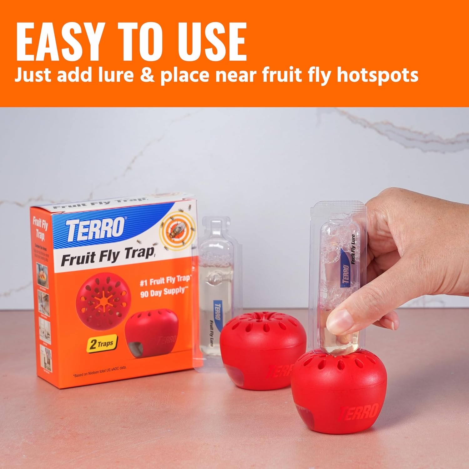 image:imageTERRO Fruit Fly Trap Refills 4 Pack Liquid Bait Replacement for Home4 Traps