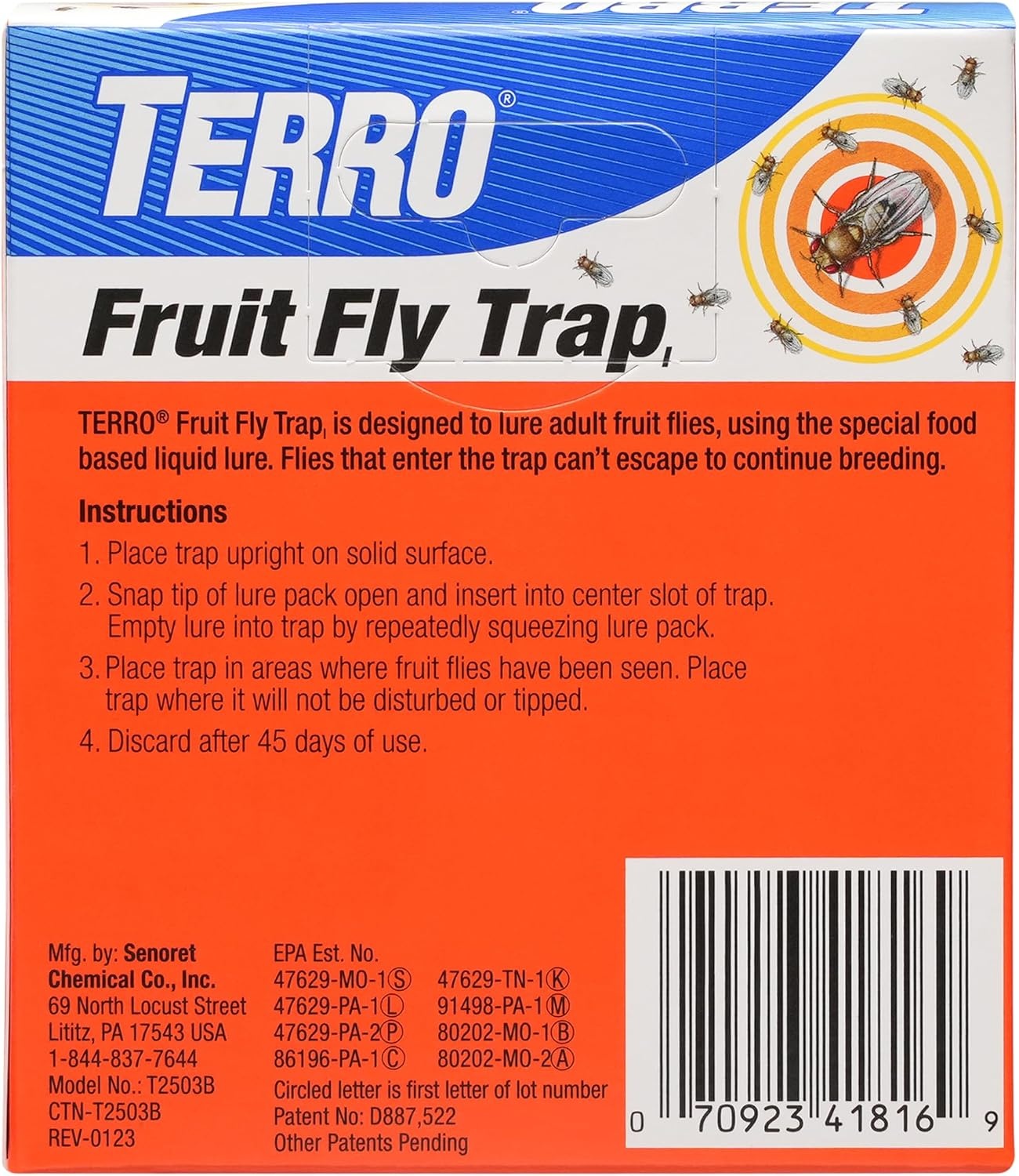 image:imageTERRO Fruit Fly Trap Refills 4 Pack Liquid Bait Replacement for Home6 Traps