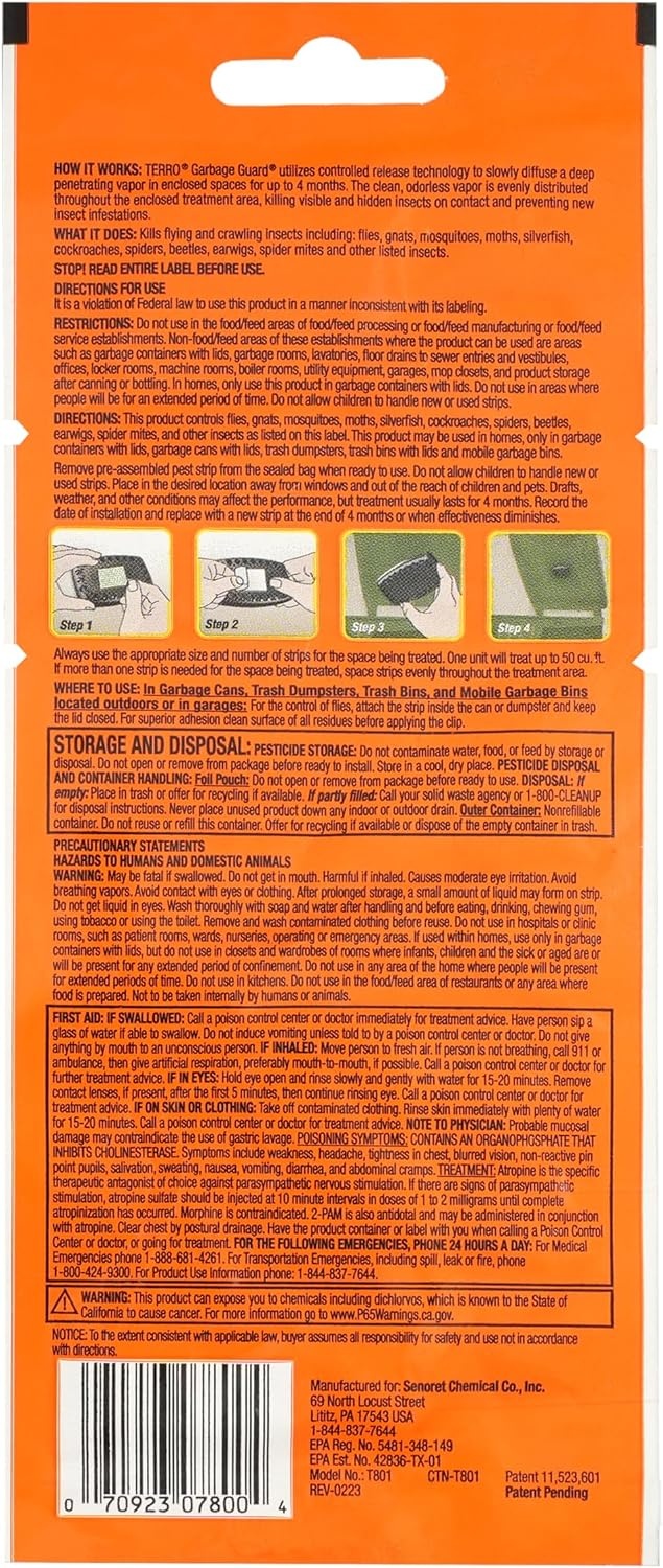 image:imageTERRO Garbage Guard Trash Can Insect Killer 2Pack2 Pack