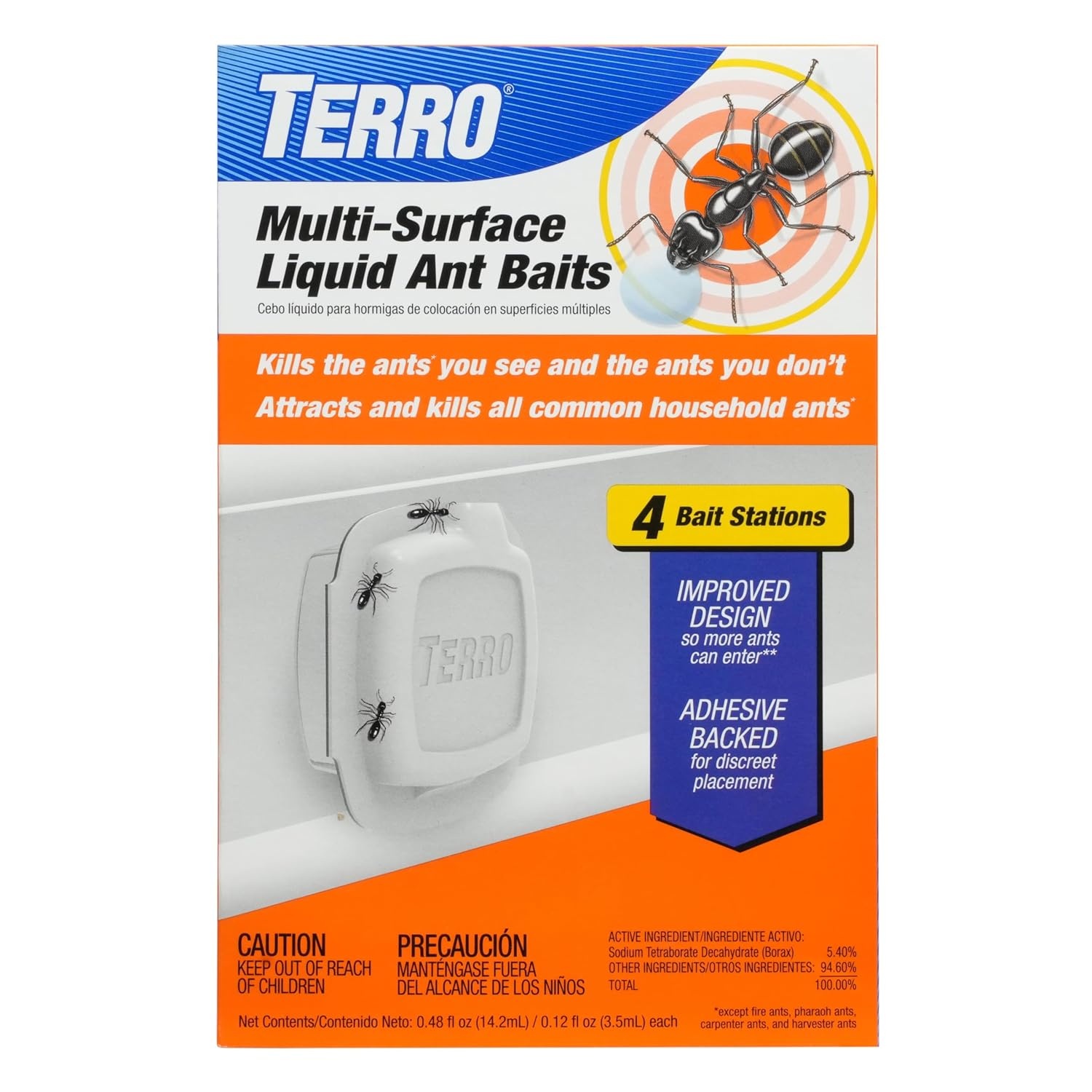 image:imageTERRO MultiSurface Liquid Ant Baits 4Pack Indoor Bait Stations for Home4 Bait Stations