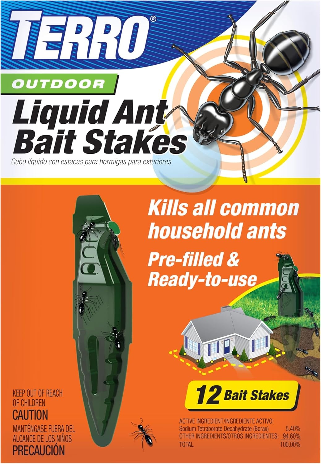 image:imageTERRO Outdoor Liquid Ant Bait Stakes 12Pack ReadytoUse Ant Killer TrapNew Packaging 12 Bait Stations Pack of 12