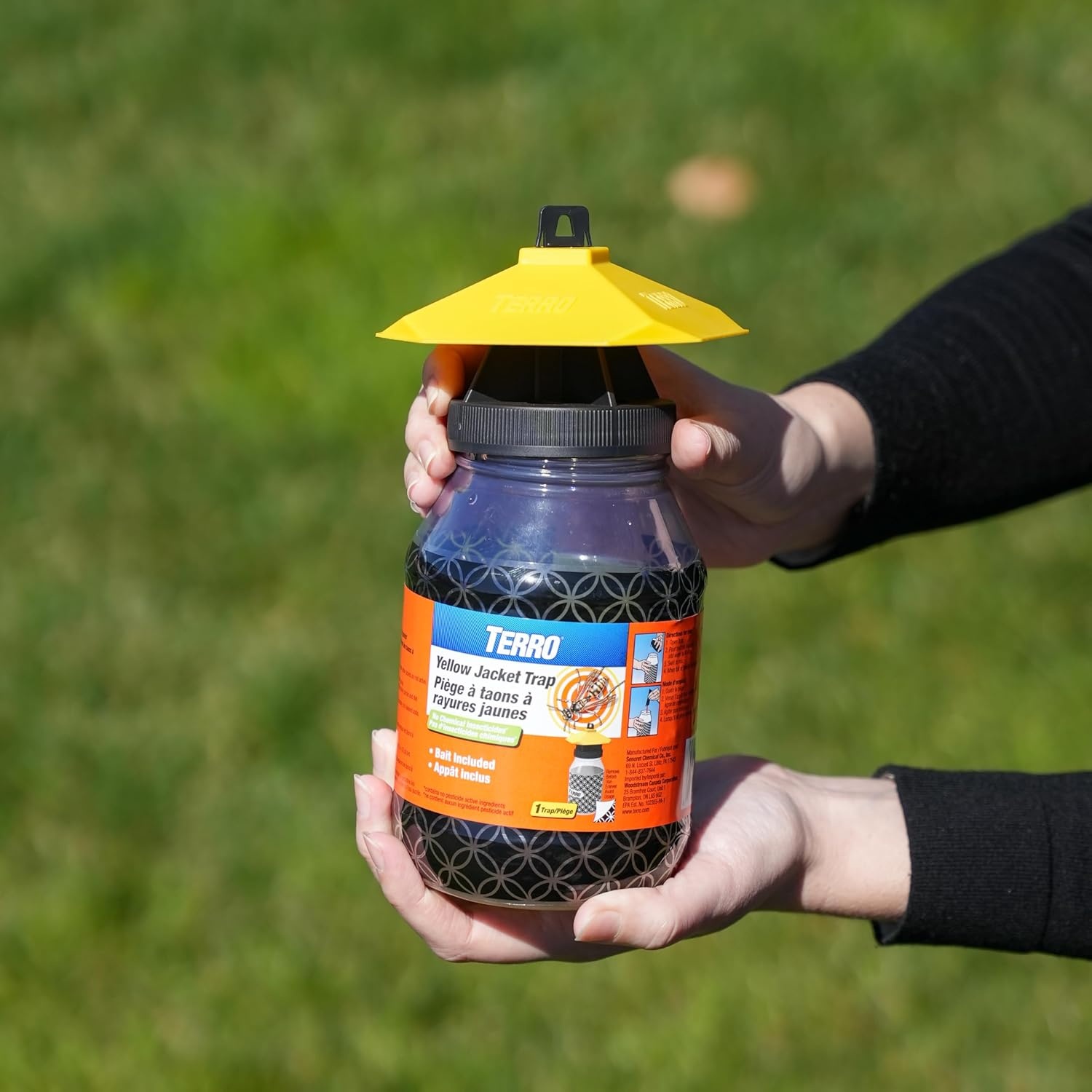 image:imageTERRO Outdoor Yellow Jacket Trap with Bait Easy to Use T362 No Chemical Insecticides Effective Yellowjacket Trap Includes Bait1 Count Pack of 1