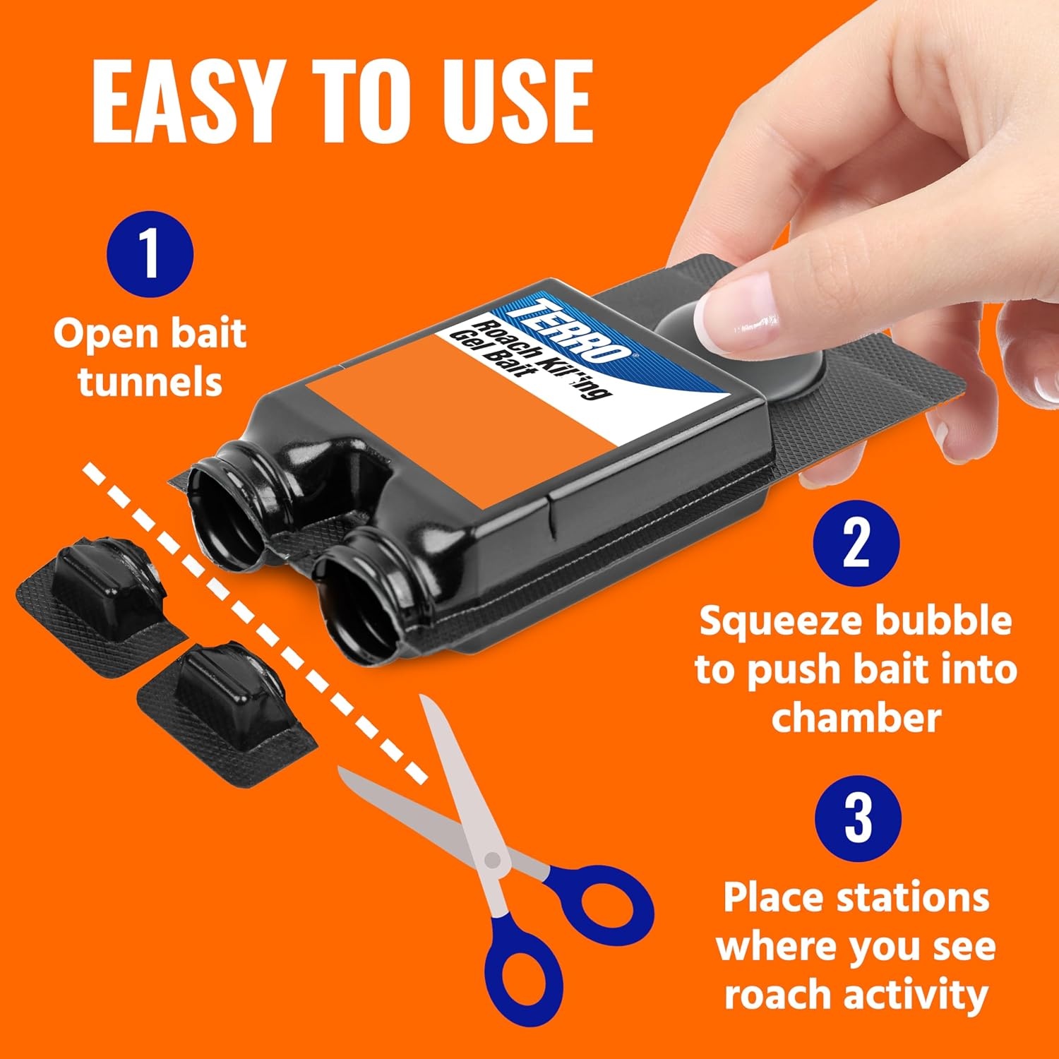 image:imageTERRO Roach Killer Gel Bait Stations 12Pack ReadytoUse Cockroach Bait12 Pack