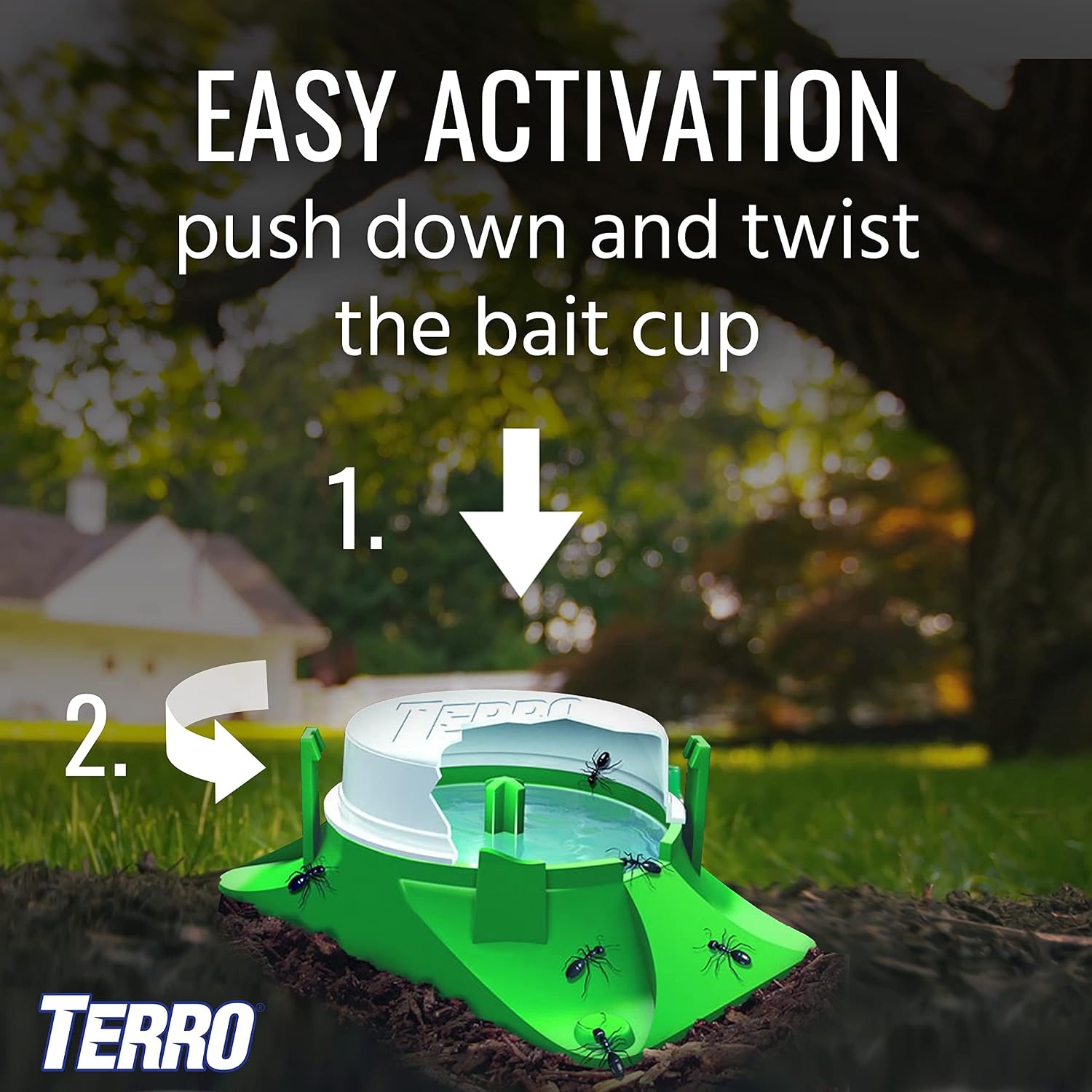 image:imageTERRO T18046 Outdoor ReadytoUse Liquid Ant Bait Killer and Trap Kills Common Household Ants 4 Bait Stations12 Ant Baits
