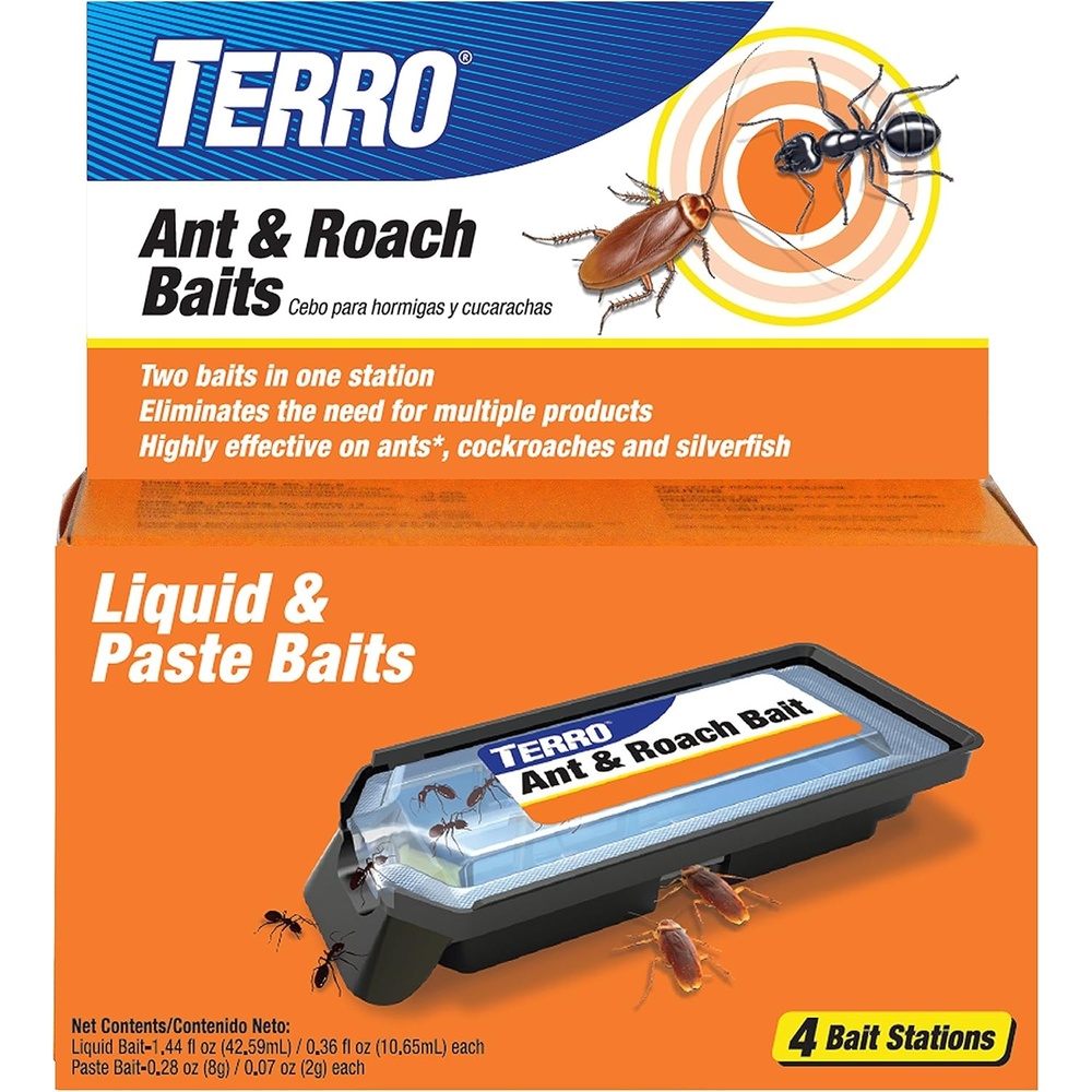 image:imageTERRO Ant amp Roach Bait 4Pack Indoor Ant Killer and Roach Killer4 Ant Roach Bait Stations