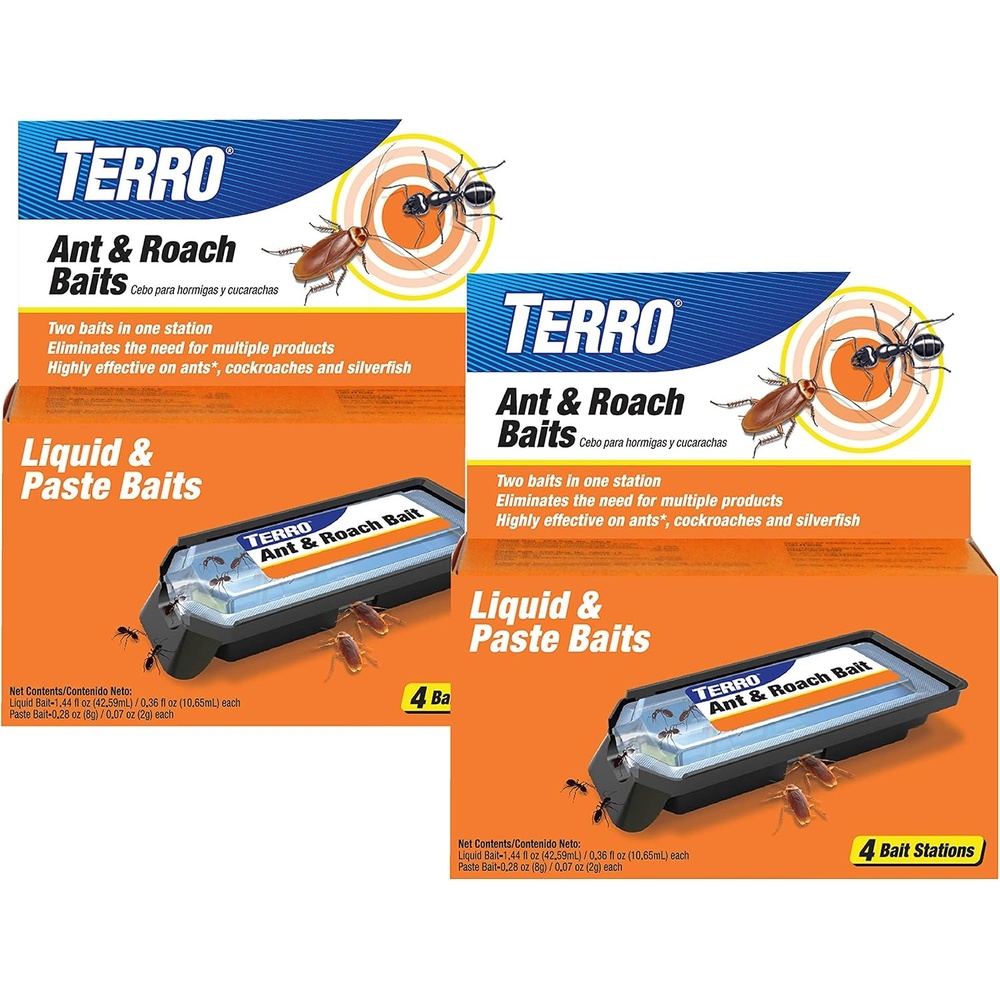 image:imageTERRO Ant amp Roach Bait 4Pack Indoor Ant Killer and Roach Killer8 Ant Roach Bait Stations