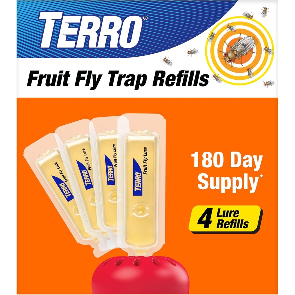 image:imageTERRO Fruit Fly Trap Refills 4 Pack Liquid Bait Replacement for Home4 Lure Refills