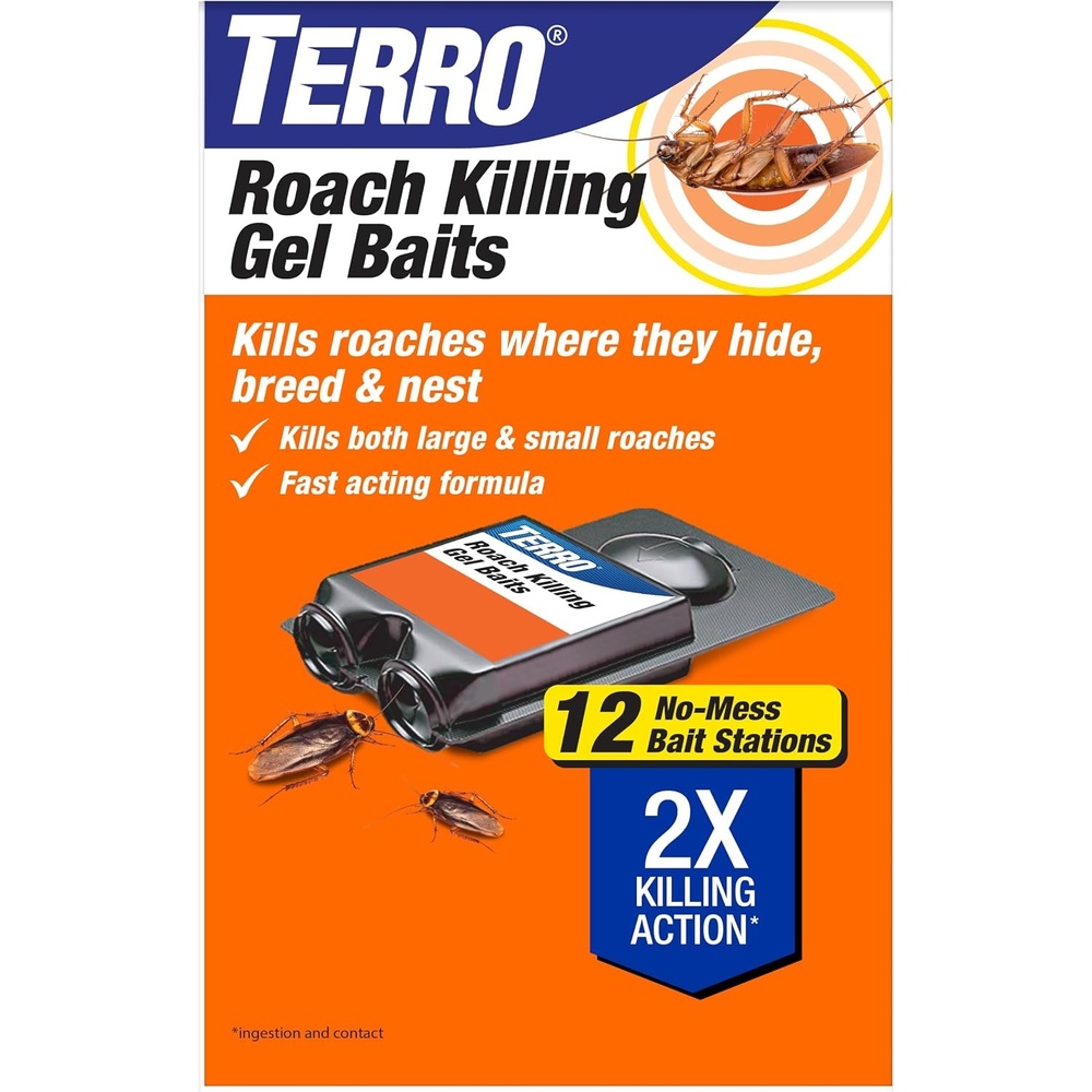image:imageTERRO Roach Killer Gel Bait Stations 12Pack ReadytoUse Cockroach Bait12 Pack