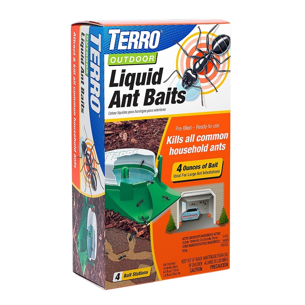 image:imageTERRO T18046 Outdoor ReadytoUse Liquid Ant Bait Killer and Trap Kills Common Household Ants 4 Bait Stations4 Ant Baits Pack of 6