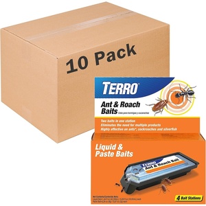 TERRO Ant & Roach Bait, 4-Pack, Indoor Ant Killer and Roach Killer(40 Ant & Roach Bait Stations)