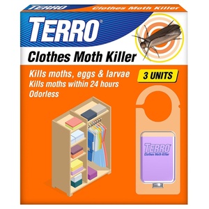 TERRO Clothes Moth Killer, 3-Pack, Kills Adult Moths, Larvae & Eggs(Pack of 1)