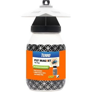 TERRO Fly Magnet Trap, Reusable Poison-Free Outdoor Fly Catcher with Bait(6 Pack)