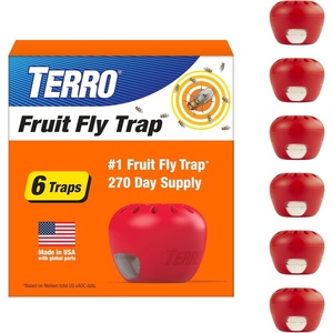 TERRO Fruit Fly Trap Refills, 4 Pack Liquid Bait Replacement for Home(6 Traps)
