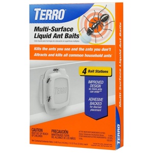 TERRO Multi-Surface Liquid Ant Baits, 4-Pack, Indoor Bait Stations for Home(4 Bait Stations)