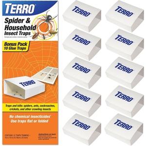 TERRO Spider & Insect Trap, 10-Pack Sticky Glue Traps(10 Pack)