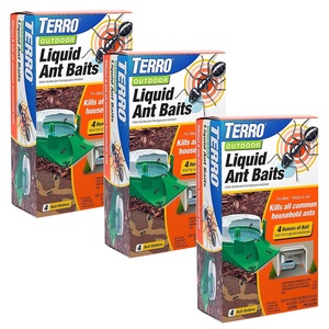 TERRO T1804-6 Outdoor Ready-to-Use Liquid Ant Bait Killer and Trap – Kills Common Household Ants – 4 Bait Stations(12 Ant Baits)